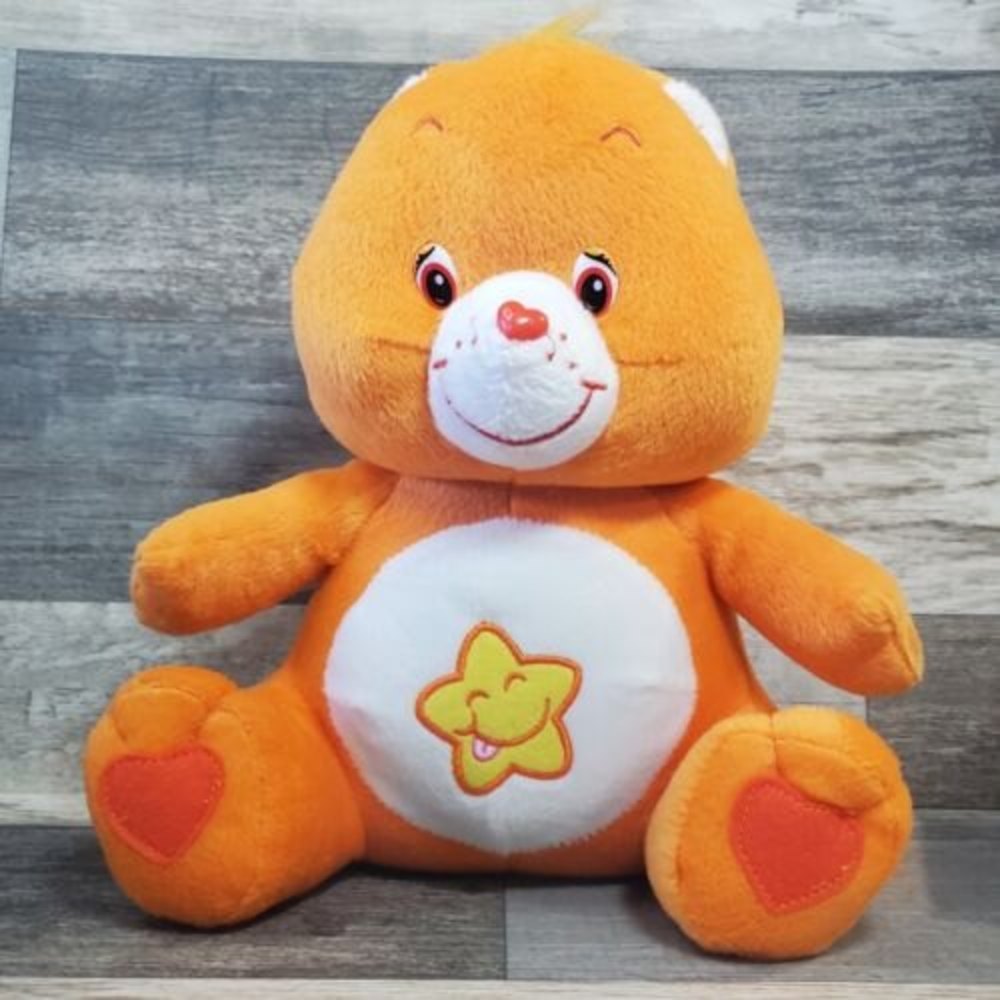 Care Bears Laugh A Lot Orange Plush Bear Smiling Star 2006 Stuffed Animal